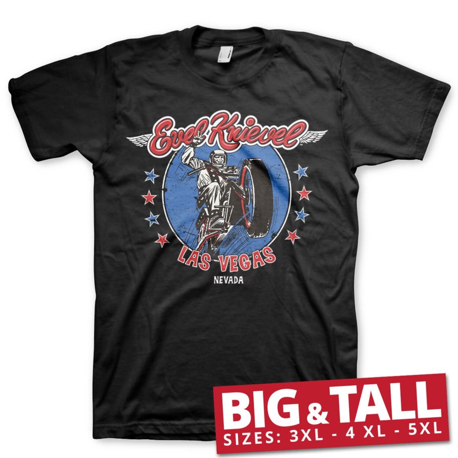 Mann Shirtstore | Evel Knievel In Las Vegas Big & Tall T-Shirt Black
