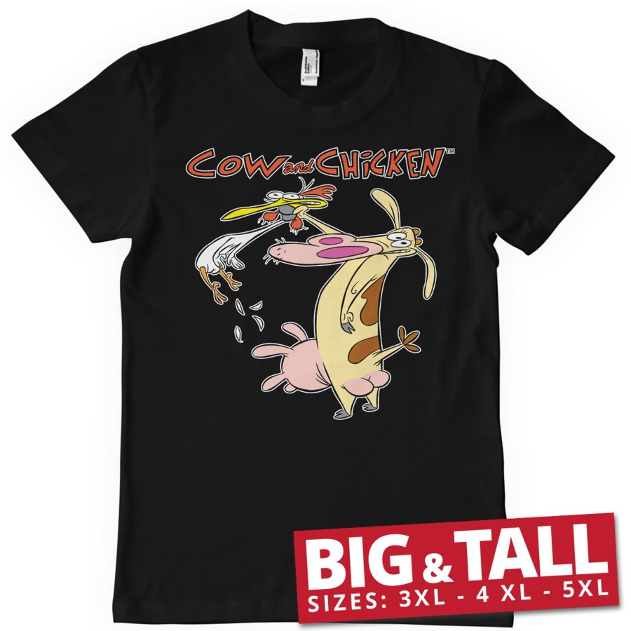 Mann Shirtstore | Cow And Chicken Big & Tall T-Shirt Black