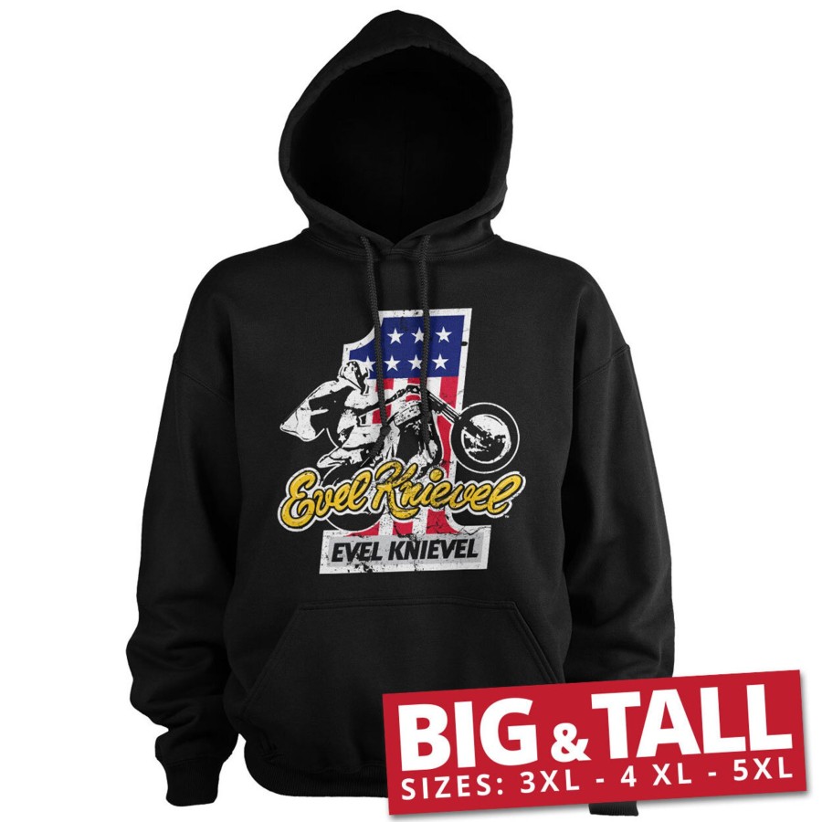 Mann Shirtstore | Evel Knievel No. 1 Big & Tall Hoodie Black