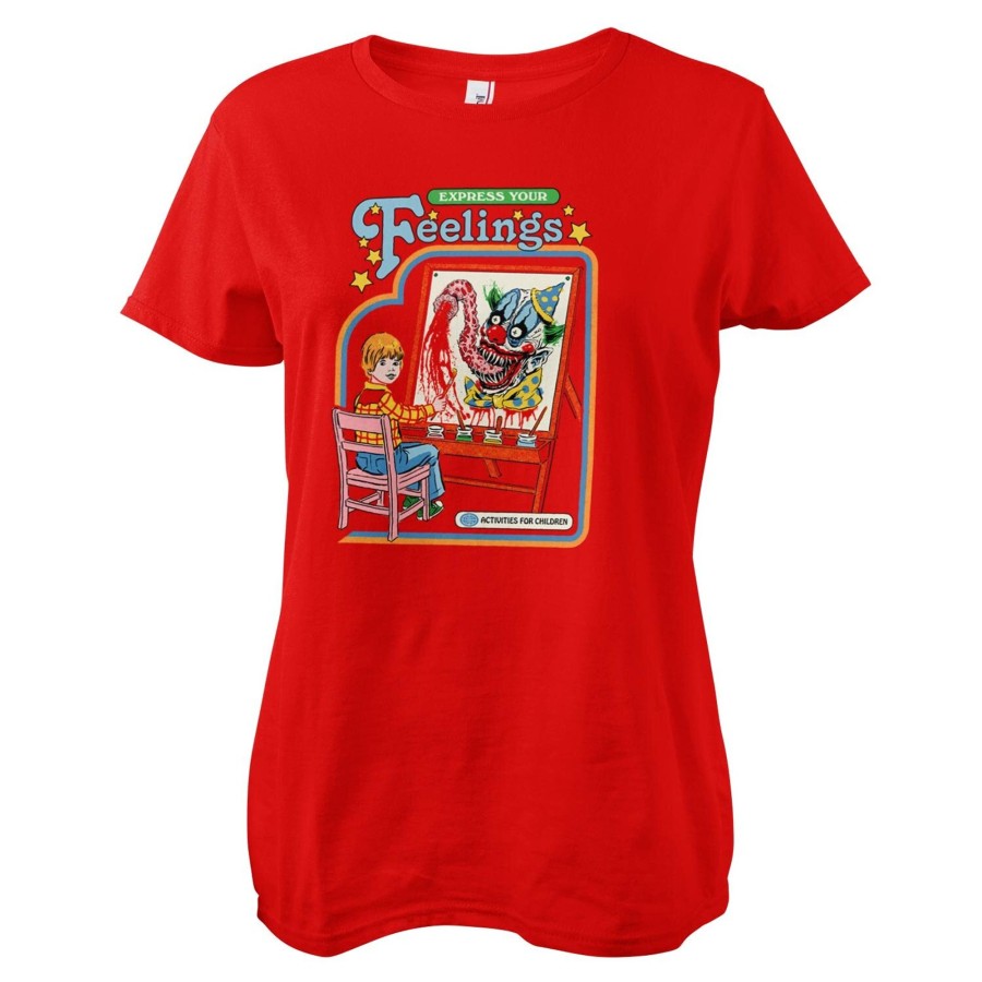 Kvinna Shirtstore | Express Your Feelings Girly Tee Red