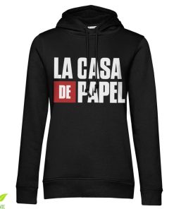 Kvinna Shirtstore | La Casa De Papel Logo Girls Hoodie Black