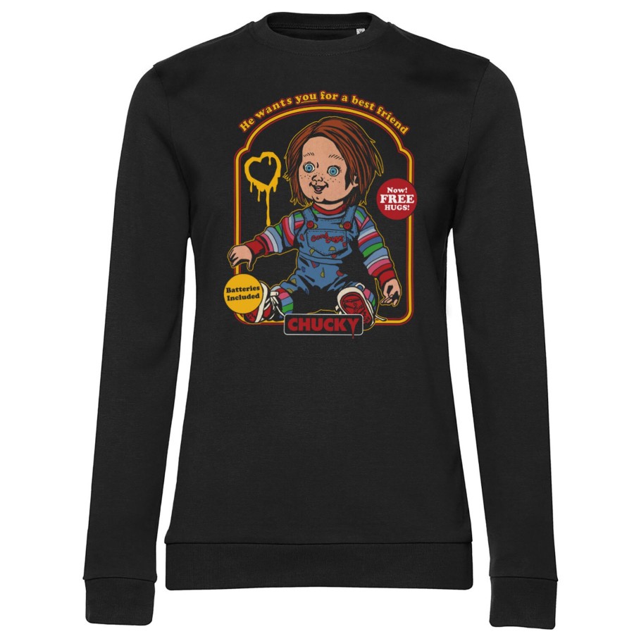 Kvinna Shirtstore | Chucky Toy Box Girly Sweatshirt Black