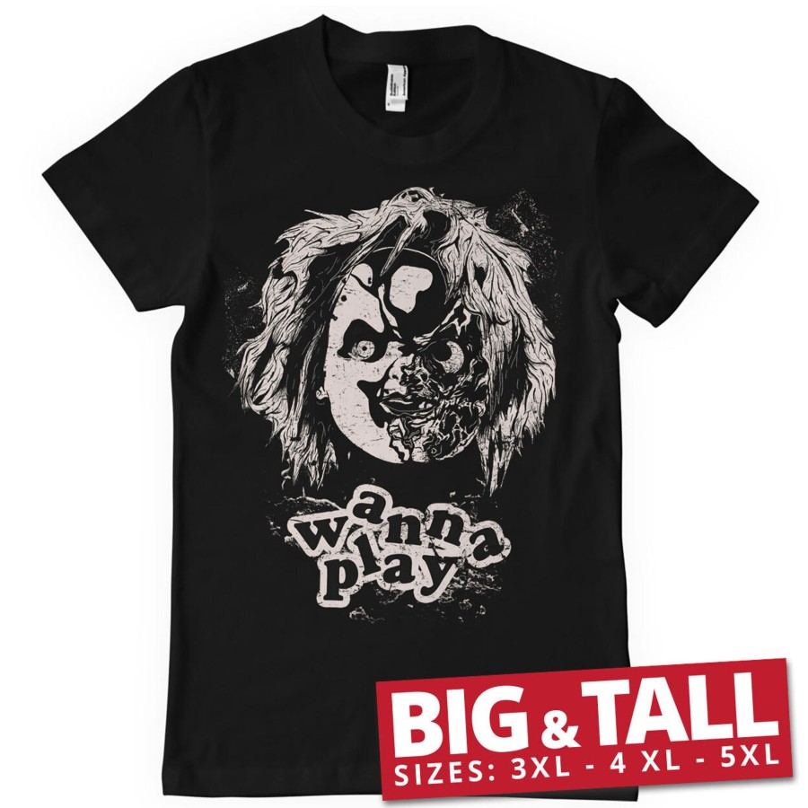 Mann Shirtstore | Chucky - Wanna Play Big & Tall T-Shirt Black