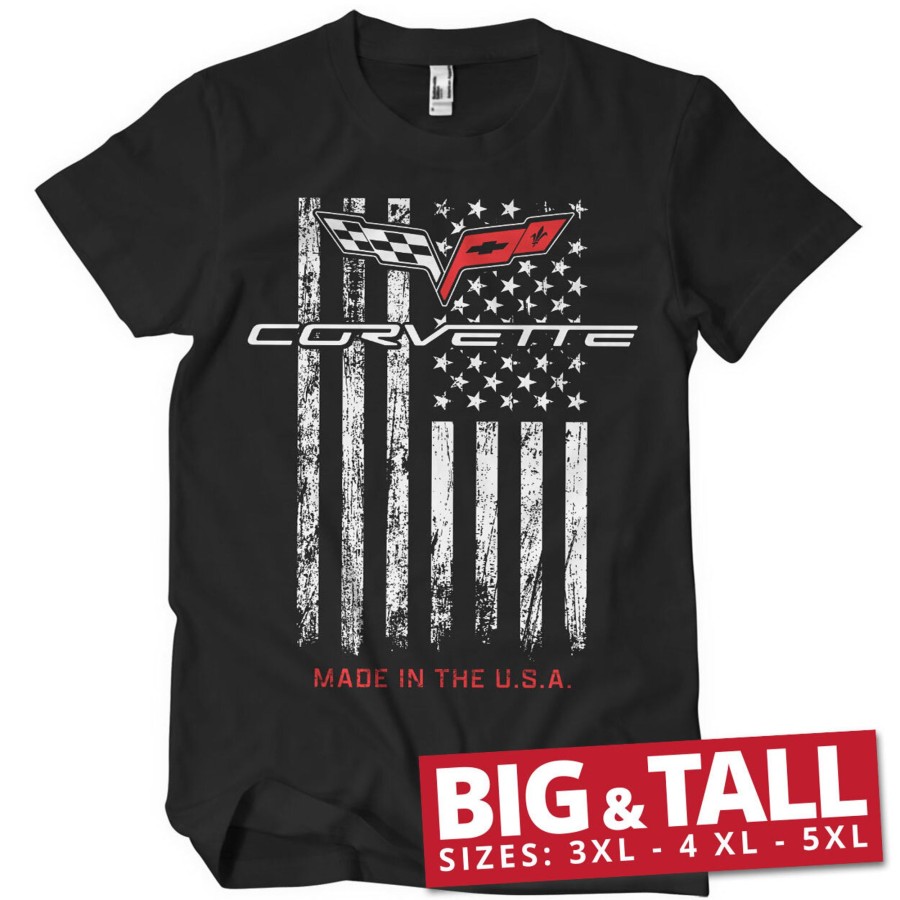 Mann Shirtstore | Corvette - Made In The Usa Big & Tall T-Shirt Black
