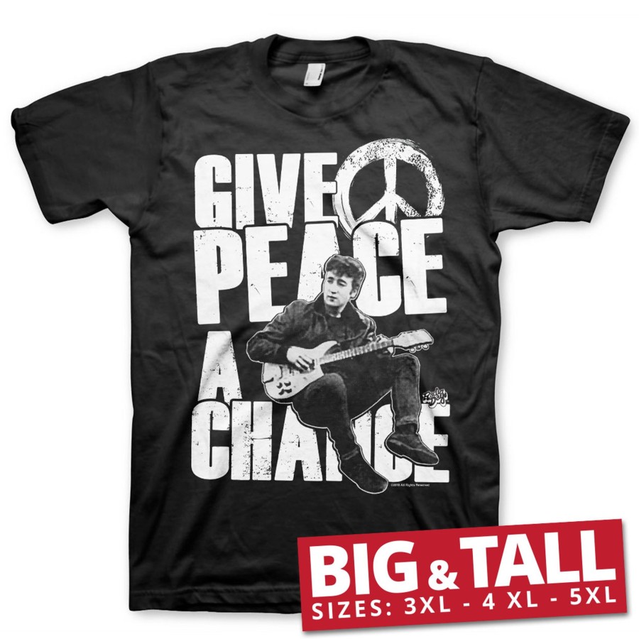 Mann Shirtstore | John Lennon - Give Peace A Chance Big & Tall T-Shirt Black