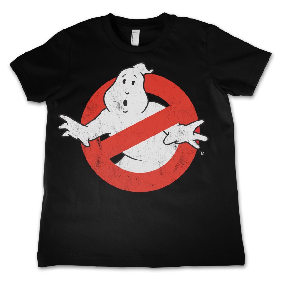Barn Shirtstore | Ghostbusters Distressed Logo Kids T-Shirt Black