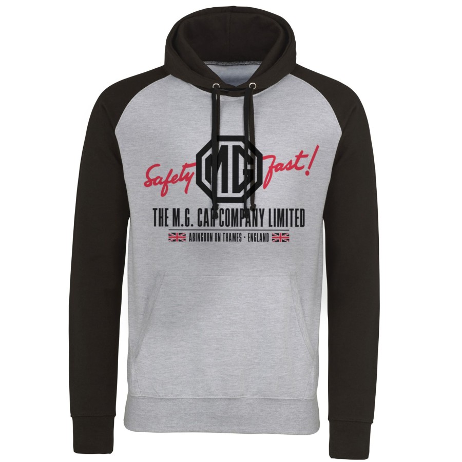 Mann Shirtstore | M.G. Cars Co. - England Baseball Hoodie Heathergrey-Black