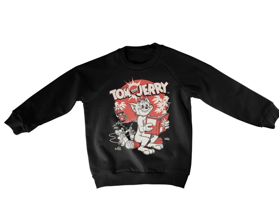Barn Shirtstore | Tom & Jerry Vintage Comic Kids Sweatshirt Black