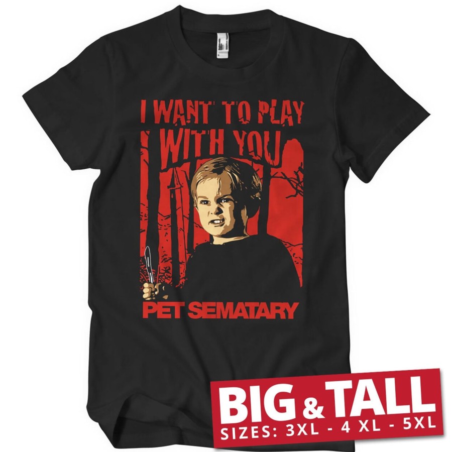 Mann Shirtstore | I Want To Play With You Big & Tall T-Shirt Black