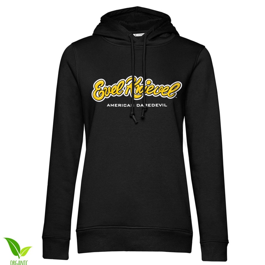 Kvinna Shirtstore | Evel Knievel Logo Girls Hoodie Black