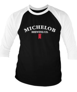 Mann Shirtstore | Michelob Brewing Co. Baseball 3/4 Sleeve Tee White-Black
