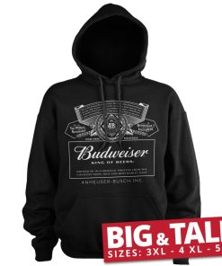 Mann Shirtstore | Budweiser White Logo Big & Tall Hoodie Black