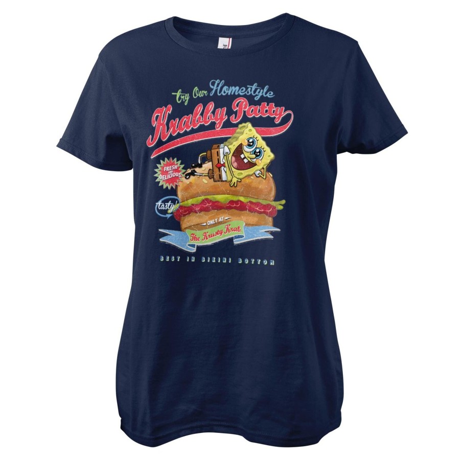 Kvinna Shirtstore | Homestyle Krabby Patty Girly Tee Navy