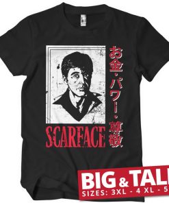 Mann Shirtstore | Scarface - Japanese Big & Tall T-Shirt Black