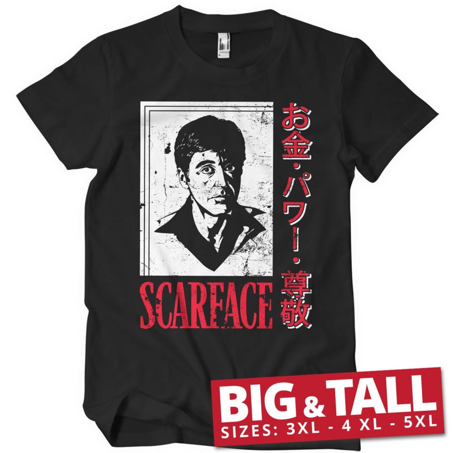 Mann Shirtstore | Scarface - Japanese Big & Tall T-Shirt Black
