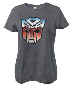 Kvinna Shirtstore | Distressed Autobot Shield Girly Tee
