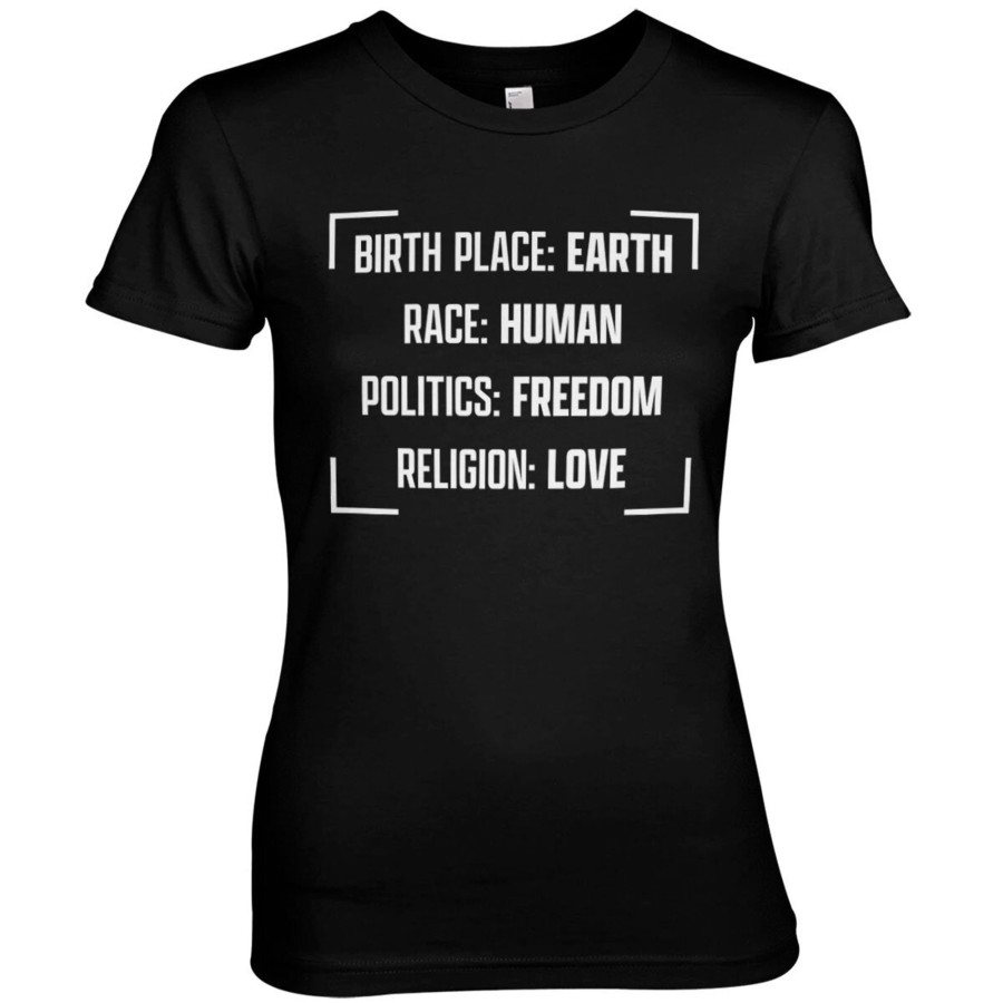 Kvinna Shirtstore | Birthplace - Earth Girly Tee Black