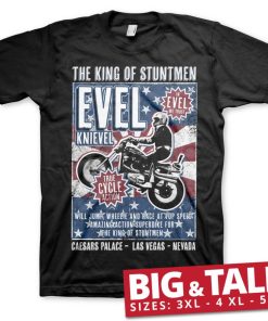 Mann Shirtstore | Evel Knievel Poster Big & Tall T-Shirt Black