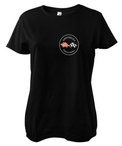 Kvinna Shirtstore | Corvette C1 Logo Girly Tee Black