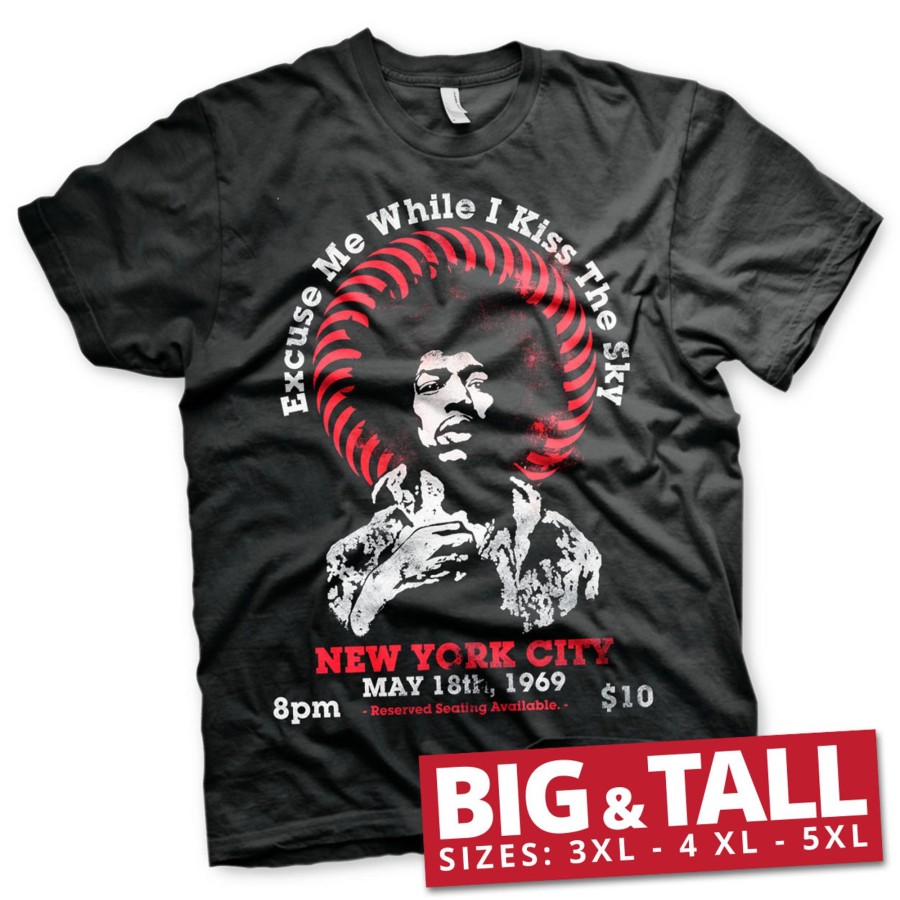 Mann Shirtstore | Jimi Hendrix - Live In New York Big & Tall T-Shirt Black