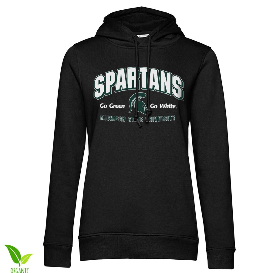 Kvinna Shirtstore | Spartans - Go Green Go White Girls Hoodie Black