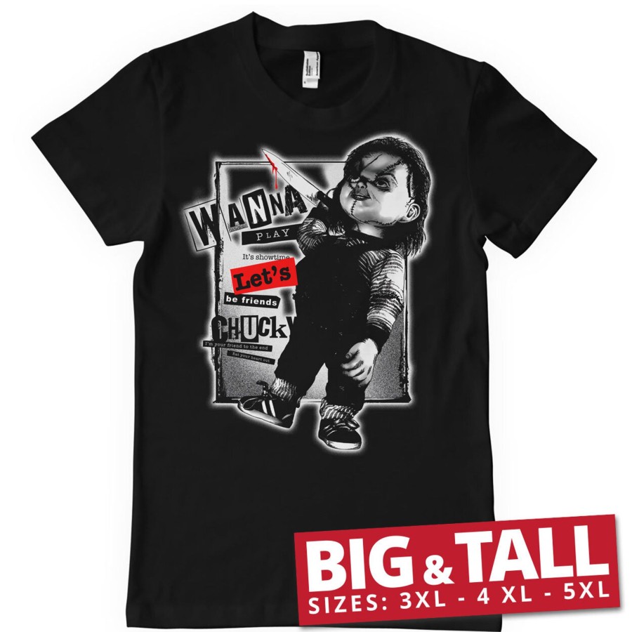 Mann Shirtstore | Chucky - Let'S Be Friends Big & Tall T-Shirt Black
