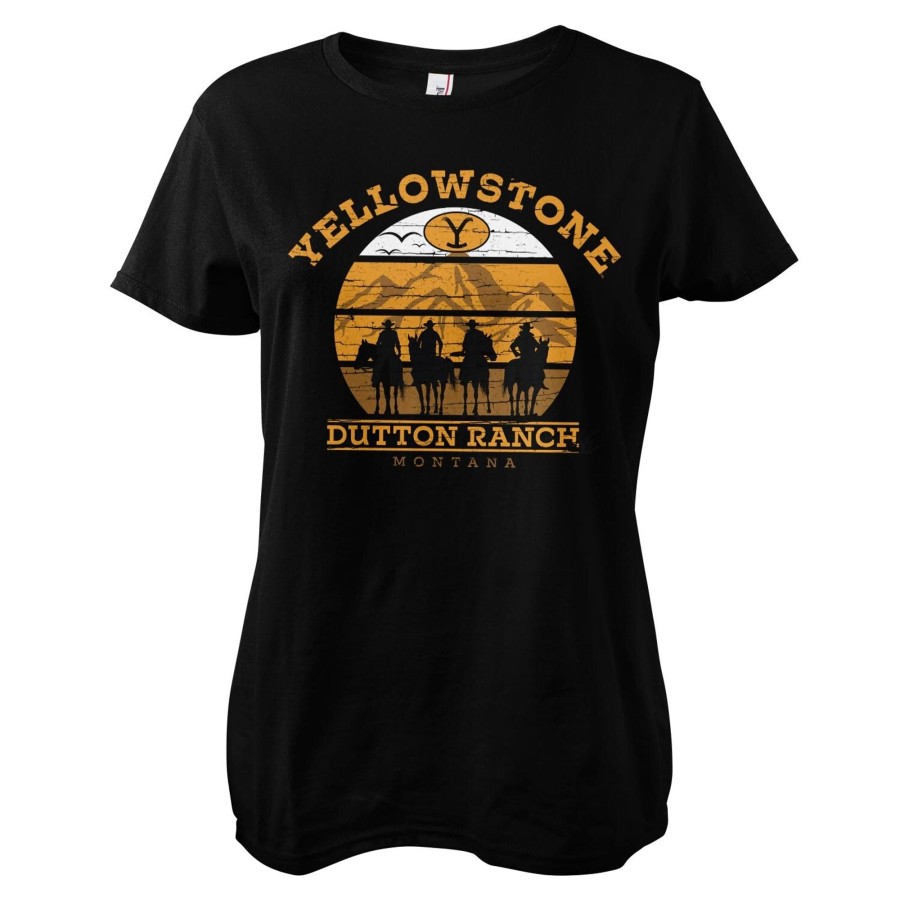 Kvinna Shirtstore | Yellowstone Cowboys Girly Tee Black
