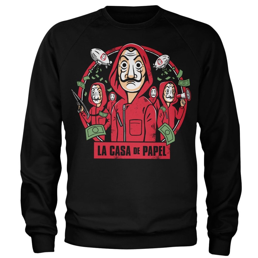 Mann Shirtstore | La Casa De Papel Kawaii Sweatshirt Black