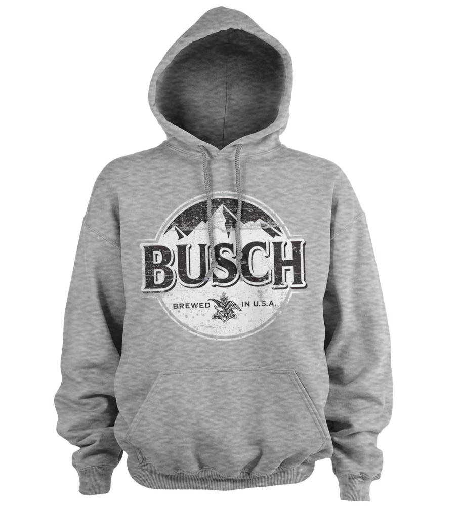 Mann Shirtstore | Busch Beer Bw Washed Logo Hoodie Heather-Grey