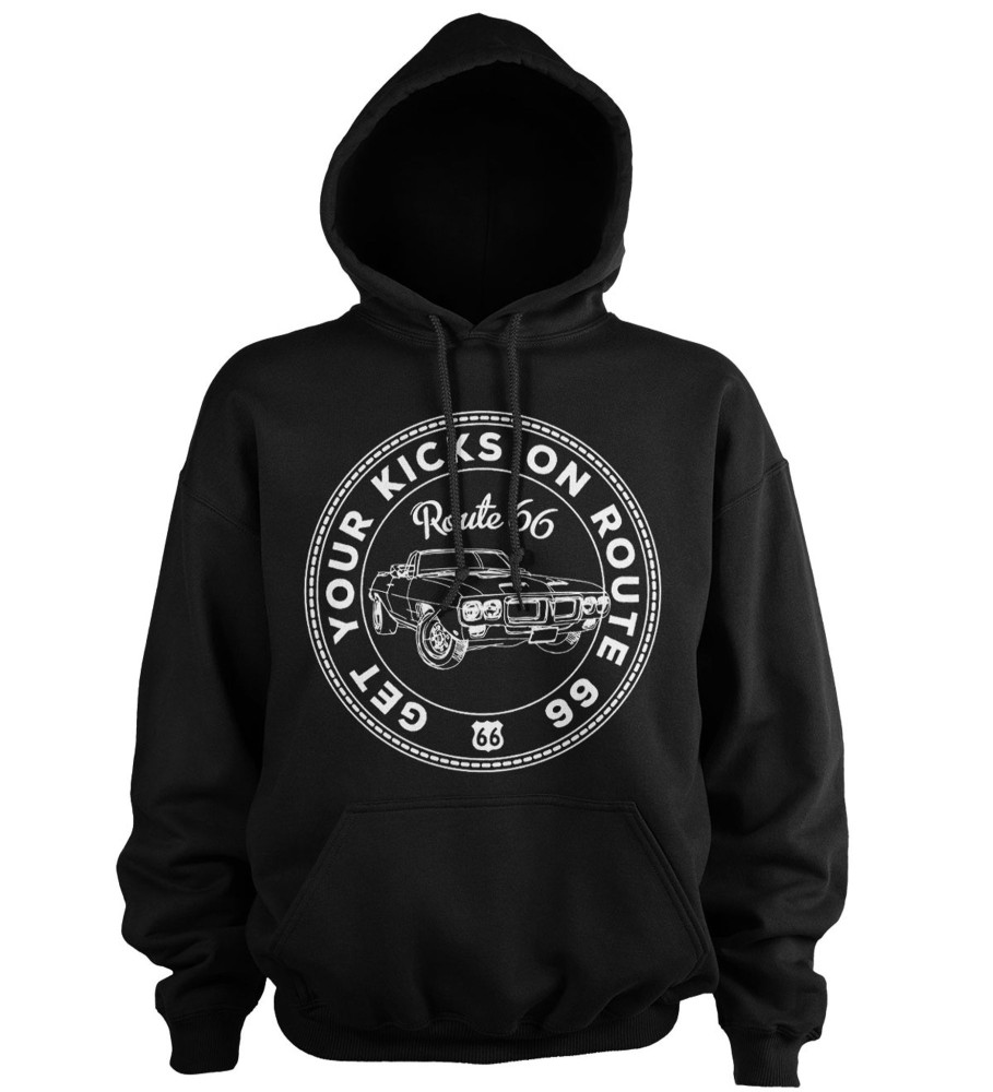 Mann Shirtstore | Get Your Kicks On Route 66 Hoodie Black