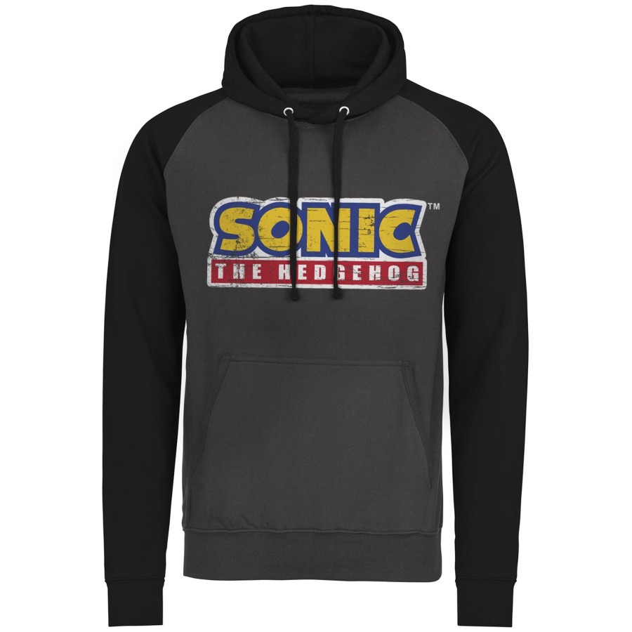 Mann Shirtstore | Sonic The Hedgehog Cracked Logo Baseball Hoodie