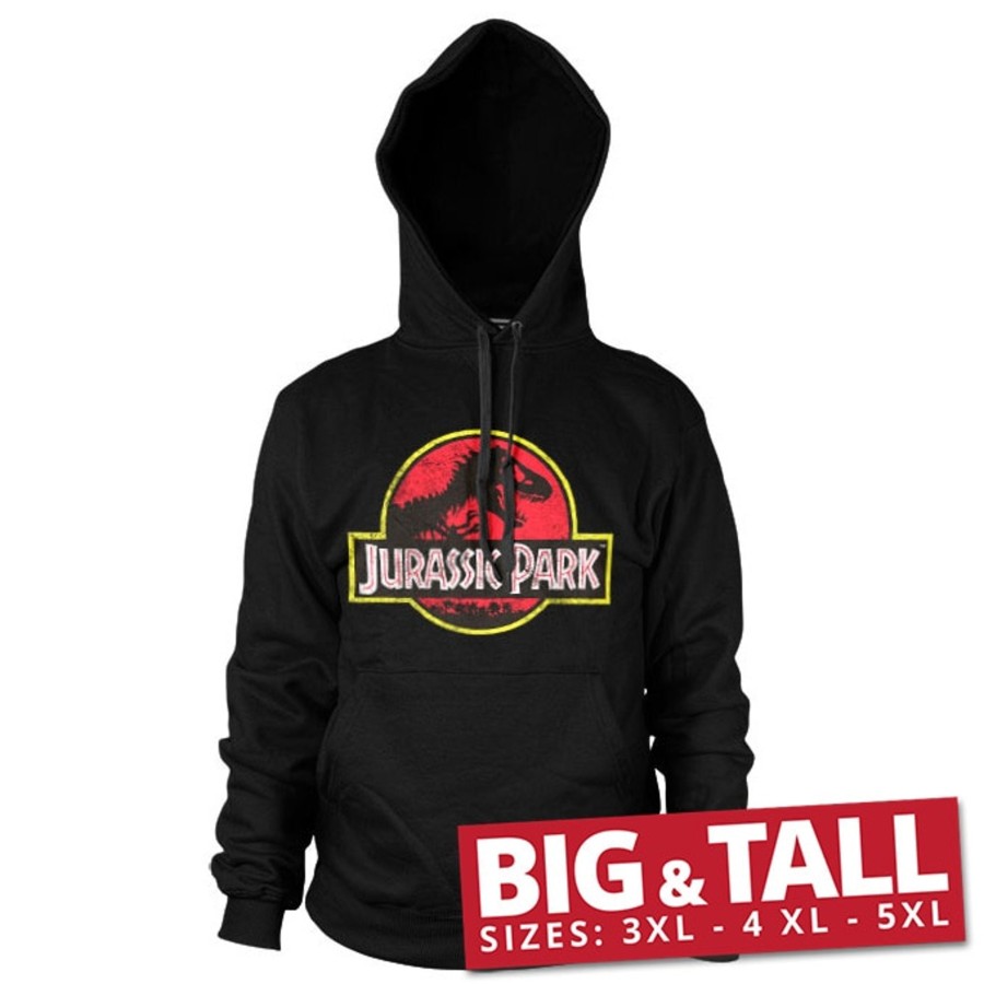 Mann Shirtstore | Jurassic Park Distressed Logo Big & Tall Hoodie Black