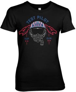 Kvinna Shirtstore | Top Gun Test Pilot Girly Tee Black