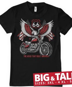 Mann Shirtstore | Route 66 - American Eagle Bike Big & Tall T-Shirt Black