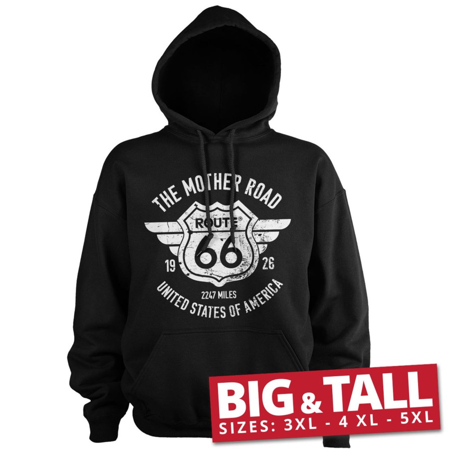 Mann Shirtstore | Route 66 - The Mother Road Big & Tall Hoodie Black