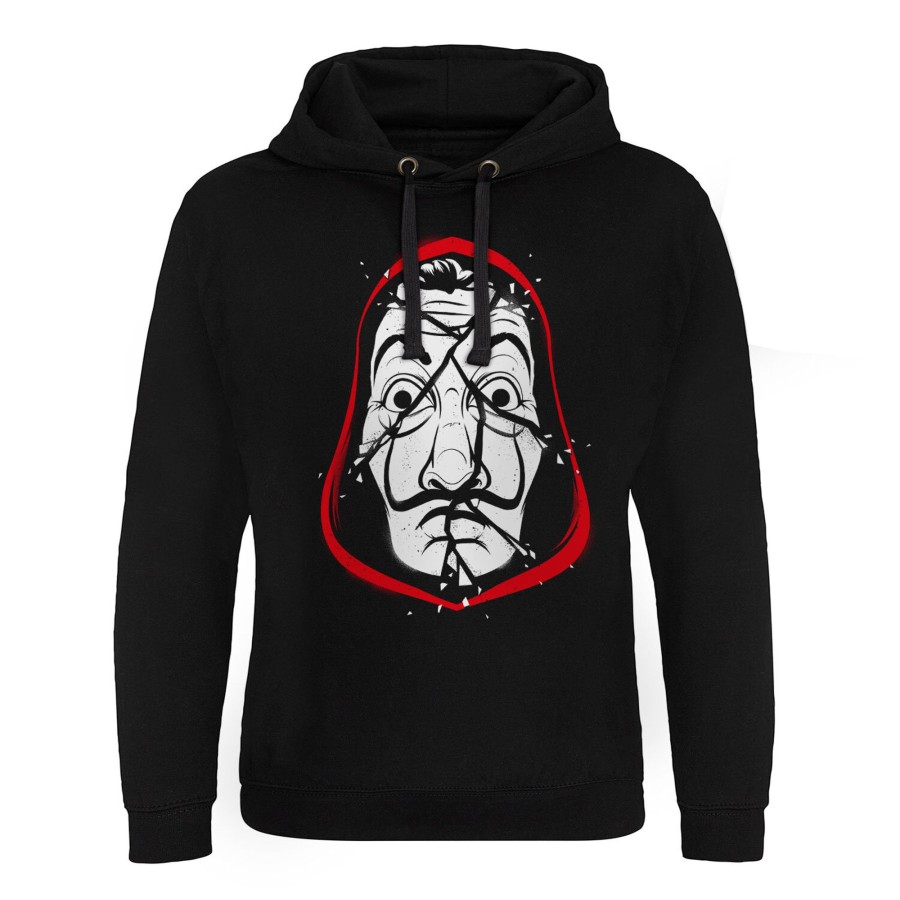 Mann Shirtstore | La Casa De Papel Cracked Mask Epic Hoodie Black