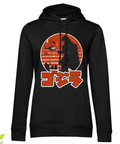 Kvinna Shirtstore | Godzilla Japanese Logo Girls Hoodie Black
