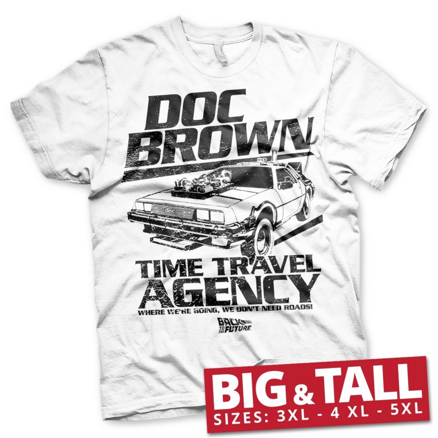Mann Shirtstore | Doc Brown Time Travel Agency Big & Tall T-Shirt White