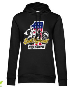 Kvinna Shirtstore | Evel Knievel No. 1 Girls Hoodie Black
