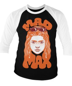 Mann Shirtstore | Stranger Things - Mad Max Baseball 3/4 Sleeve Tee Whiteblack