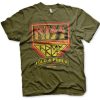 Mann Shirtstore | Kiss Army Distressed Logo T-Shirt Olive