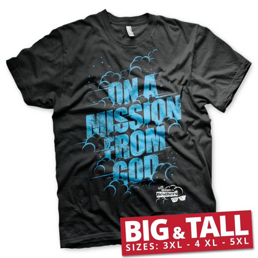 Mann Shirtstore | On A Mission From God - Blues Brothers Big & Tall T-Shirt Black