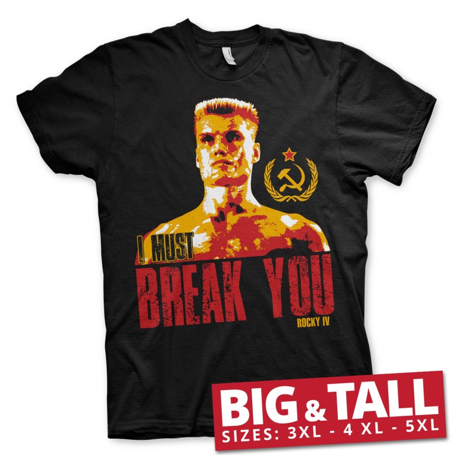 Mann Shirtstore | Rocky - I Must Break You Big & Tall T-Shirt Black