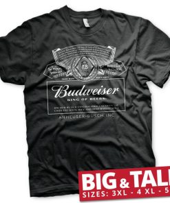 Mann Shirtstore | Budweiser White Logo Big & Tall T-Shirt Black