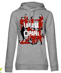 Kvinna Shirtstore | La Casa De Papel - La Pandilla Girls Hoodie Heathergrey