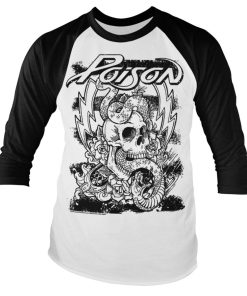 Mann Shirtstore | Poison Tattoo Baseball Long Sleeve White-Black