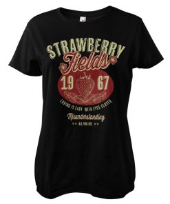Kvinna Shirtstore | Strawberry Fields Girly Tee Black