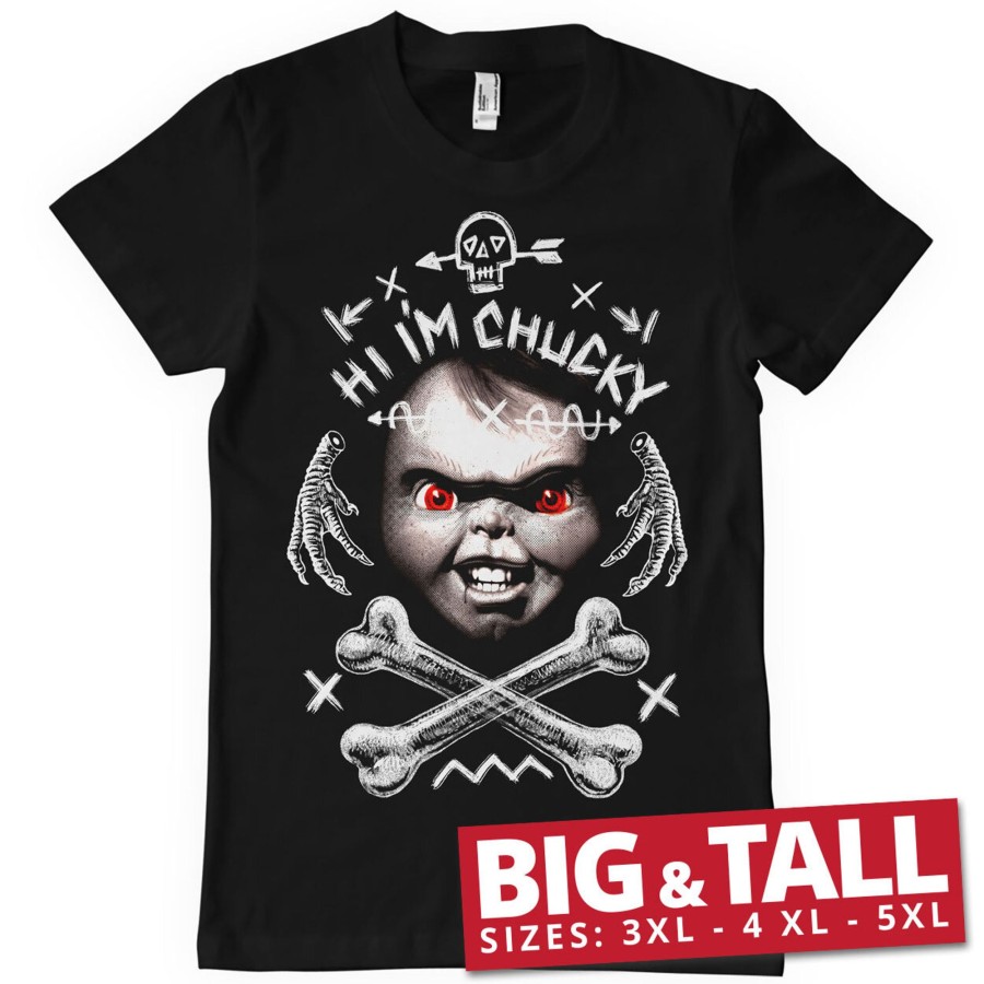 Mann Shirtstore | Hi I'M Chucky Big & Tall T-Shirt Black